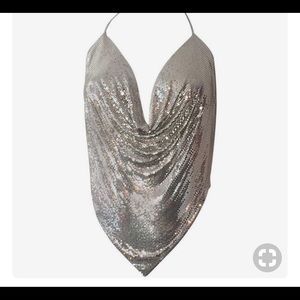 Silver metal mesh top szS